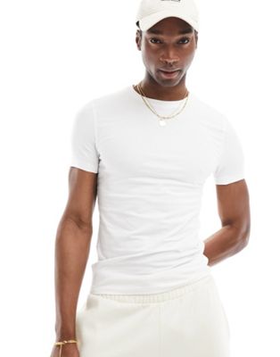 ASOS DESIGN muscle fit t-shirt with crew neck in white | ASOS