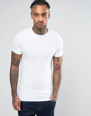 mens white muscle fit shirt