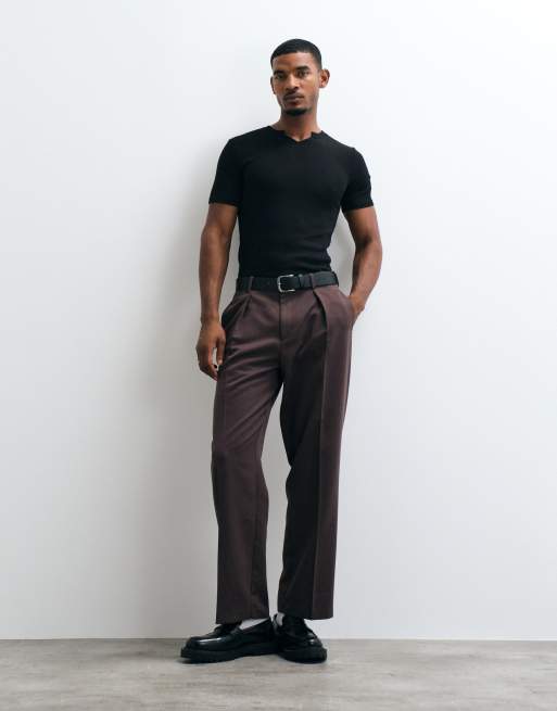 ASOS DESIGN muscle fit t-shirt with notch neck in black, 3 of 10