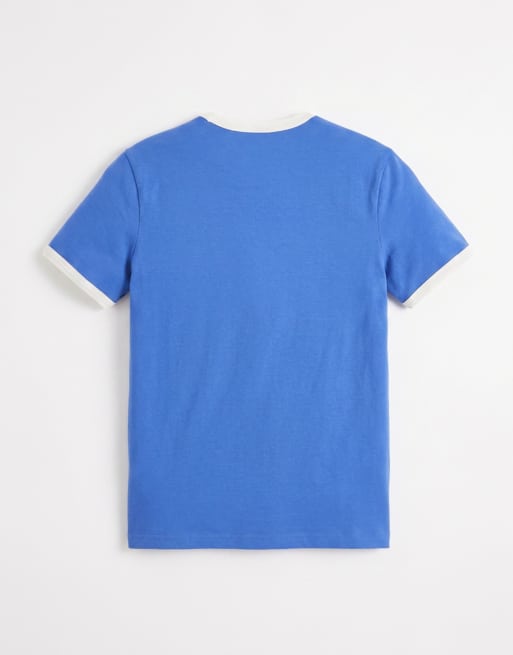 ASOS DESIGN muscle fit t-shirt with ringer detail in blue, 7 of 7