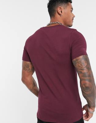 burgundy muscle fit shirt