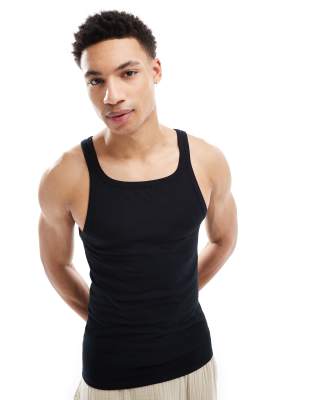 Asos Design Muscle Fit Tank In Black