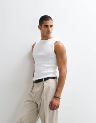 Asos Design Muscle Fit Tank In White