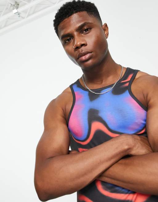 Technologie Versterker Onbekwaamheid ASOS DESIGN muscle fit tank top in all-over body heat map print | ASOS