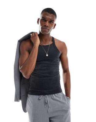 Asos Design Muscle Fit Tank Top In Black