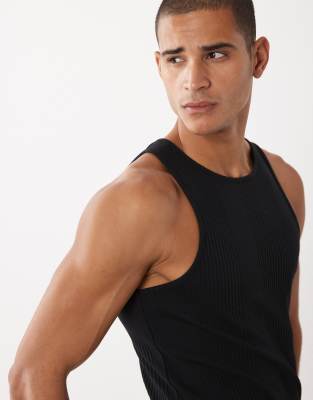 Asos Design Muscle Fit Tank Top In Black