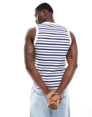 Shop Asos Design Muscle Fit Tank Top In Multi