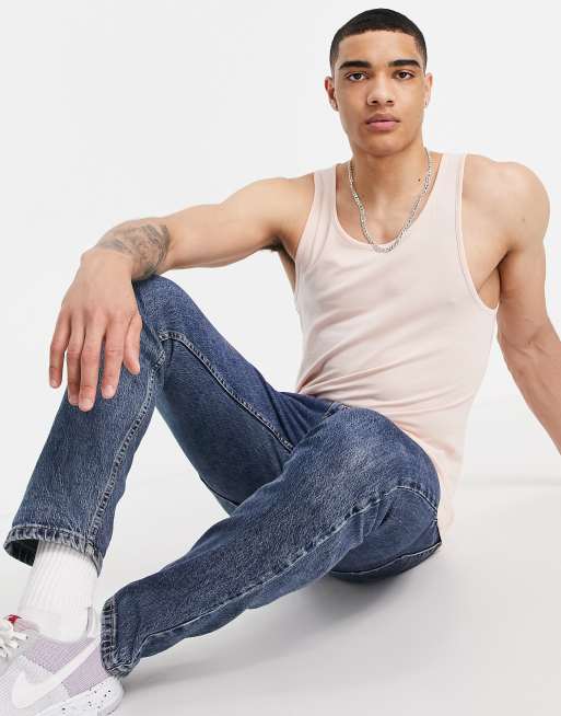 ASOS DESIGN muscle fit tank top in light pink