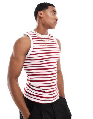 Shop Asos Design Muscle Fit Tank Top In Multi