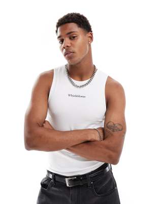 Asos Design Muscle Fit Tank Top In White