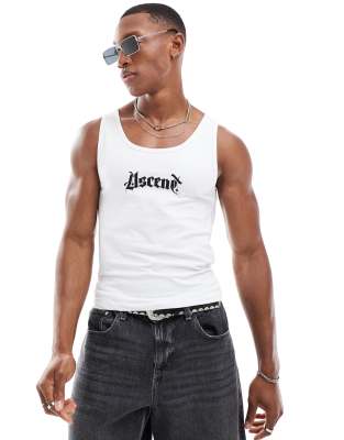 Asos Design Muscle Fit Tank Top In White