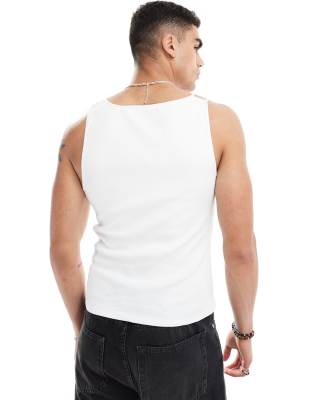 ASOS DESIGN MUSCLE FIT TANK TOP WITH DOUBLE THIN STRAPS 