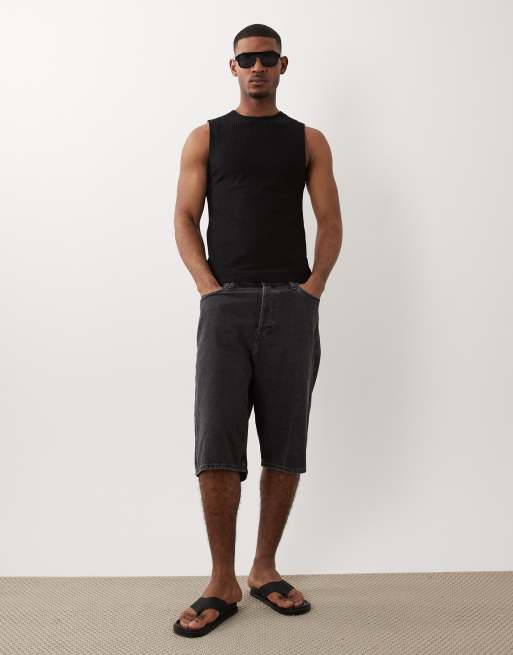 ASOS DESIGN - Muscle fit tanktop met geribbelde textuur in zwart, 3 van 5
