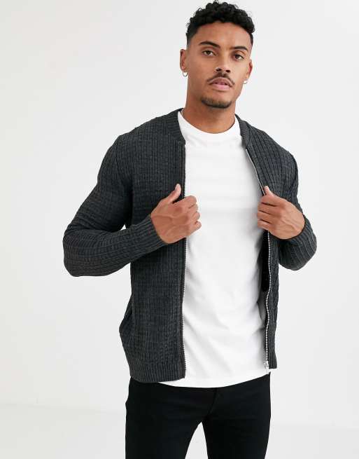 Knitted bomber outlet jacket