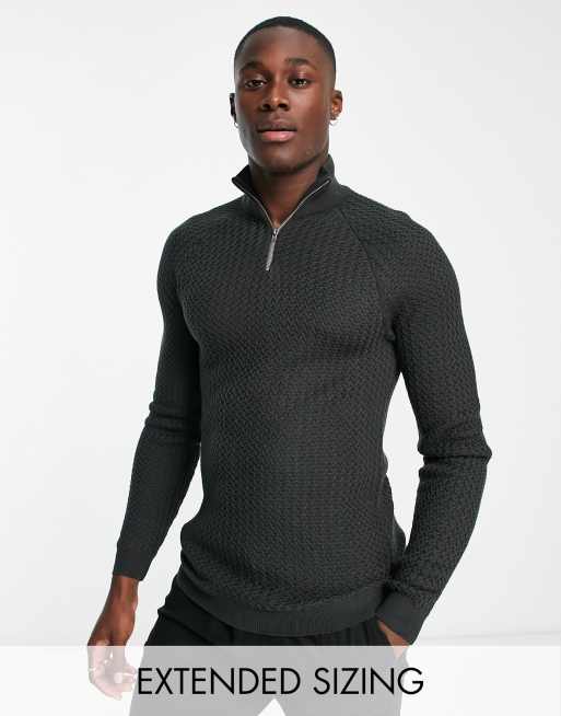 エイソス ASOS DESIGN muscle fit long sleeve black mesh メンズ：サンガ+