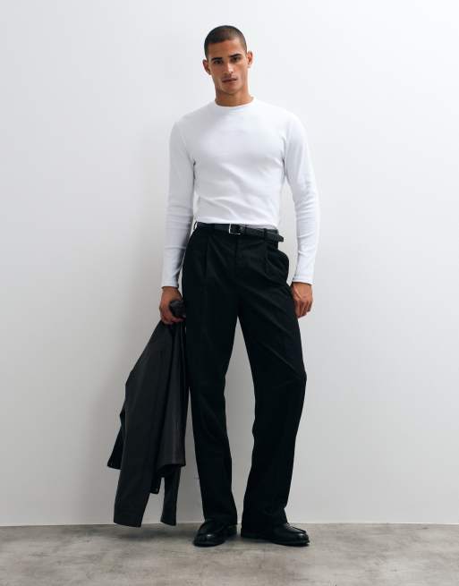 ASOS DESIGN muscle fit turtle neck long sleeve t-shirt in white rib, 2 of 5