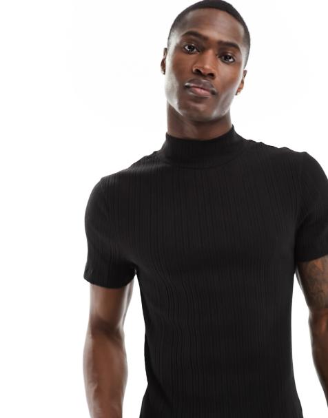 Turtleneck t shirt on sale mens