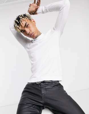 muscle fit white turtleneck
