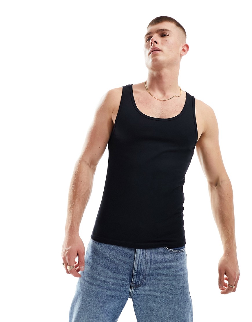 ASOS DESIGN muscle fit vest in black