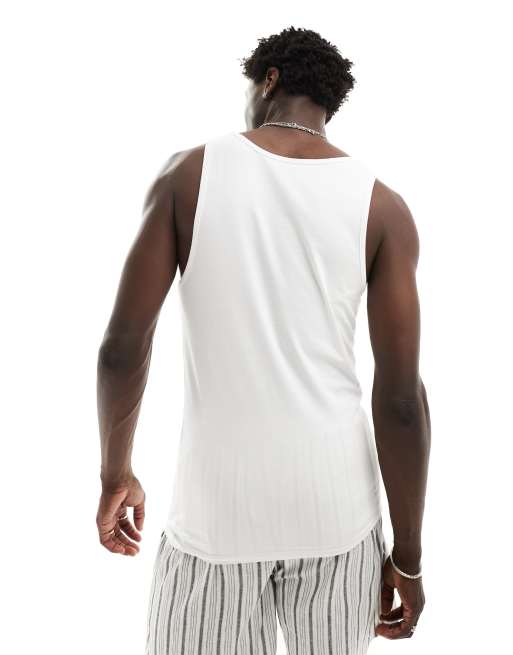 ASOS DESIGN muscle fit vest in white