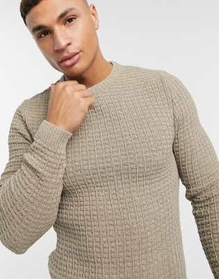 muscle fit knitted jumper