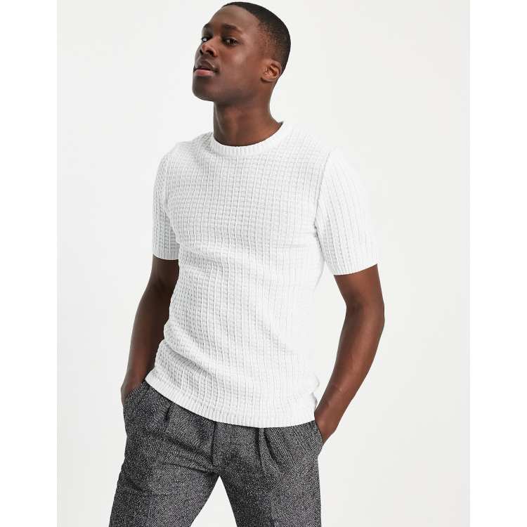 Mens Waffle Knit Thermal Long Sleeve T-shirt 3 Button Crew Neck Undershirt  Tee !