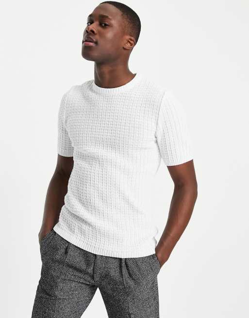 White Waffle Short Sleeve Thermal Top