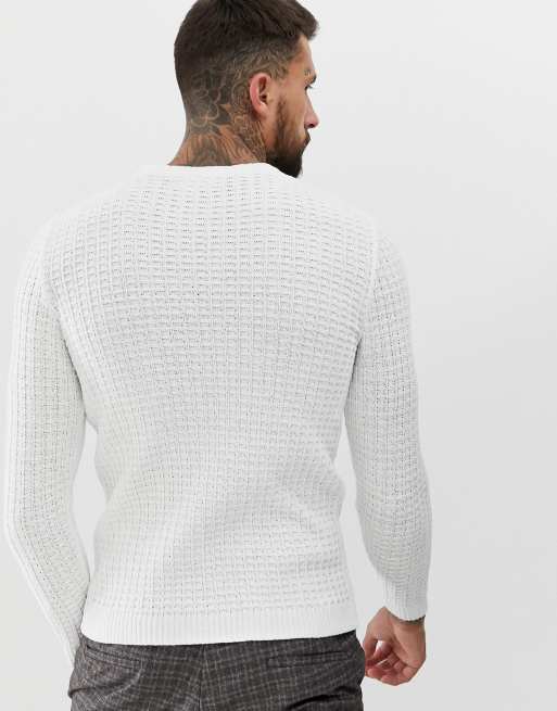 White waffle outlet jumper