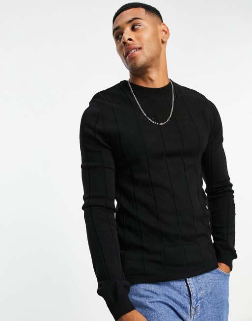 Black muscle shop fit jumper