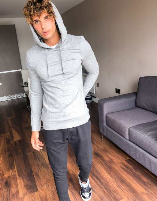 ASOS DESIGN hoodie in gray marl