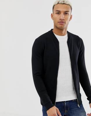 asos design bomber jacket in black