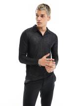 ASOS DESIGN relaxed polo shirt in sheer lace with deep v neck | ASOS