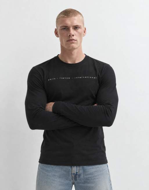 ASOS DESIGN muscle long sleeve t-shirt with city graphic in black, 6 of 10