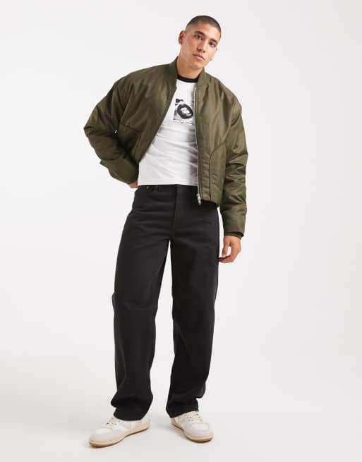 ASOS DESIGN muscle long sleeve T-shirt with graphic in white