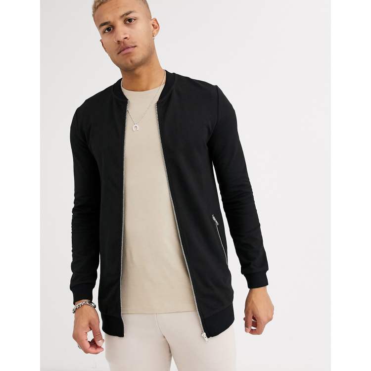 Long length outlet bomber jacket mens