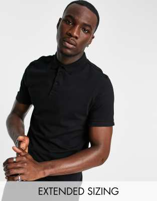 ASOS DESIGN muscle polo in black - BLACK - ASOS Price Checker