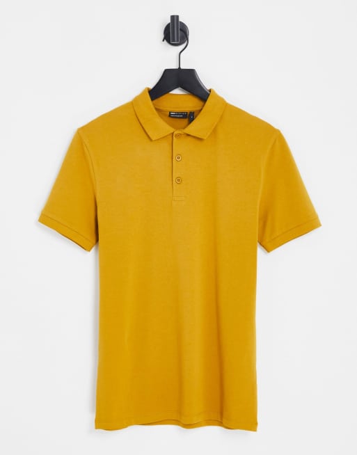 ASOS DESIGN muscle polo in rust