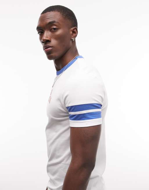 ASOS DESIGN muscle ringer T-shirt with San Sebastian graphic in white, 4 of 5