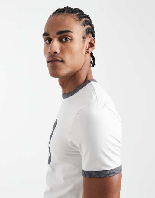 ASOS DESIGN muscle ringer T-shirt with sports graphic in white, 4 of 5