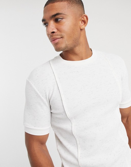 ASOS DESIGN muscle t-shirt in inject waffle fabric