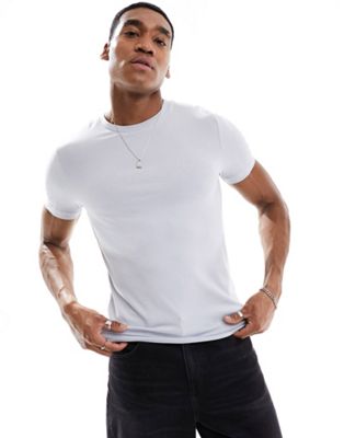 ASOS DESIGN muscle t-shirt in light grey
