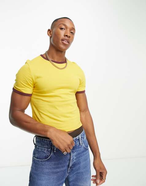 Mens Yellow T-Shirts & Tops