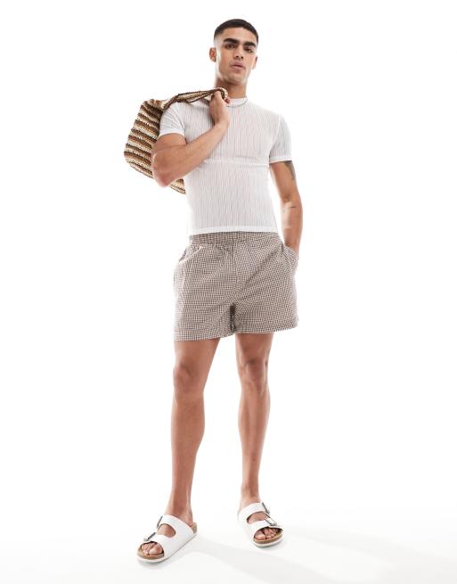 ASOS DESIGN muscle t-shirt in white striped mesh, 3 of 4