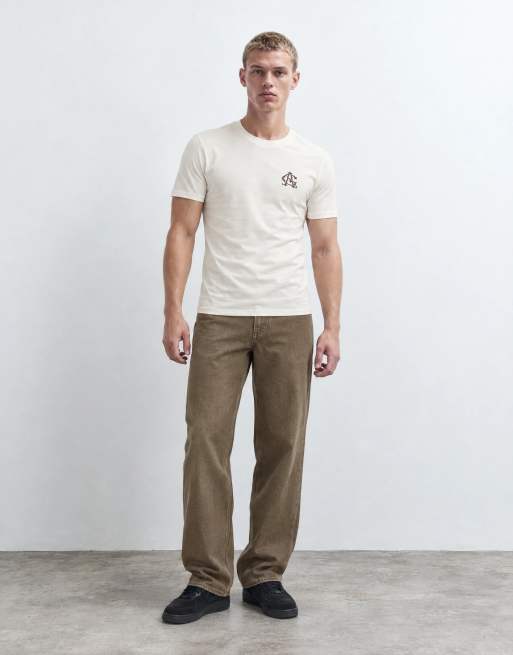 ASOS DESIGN muscle T-shirt met borstprint in crème, 6 van 9