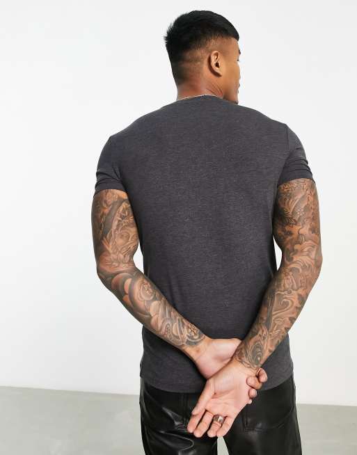 ASOS DESIGN t-shirt in charcoal marl