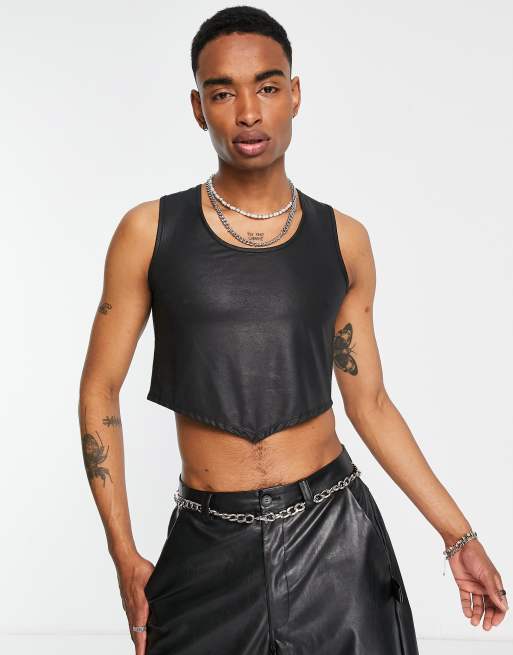 muscle tee crop top