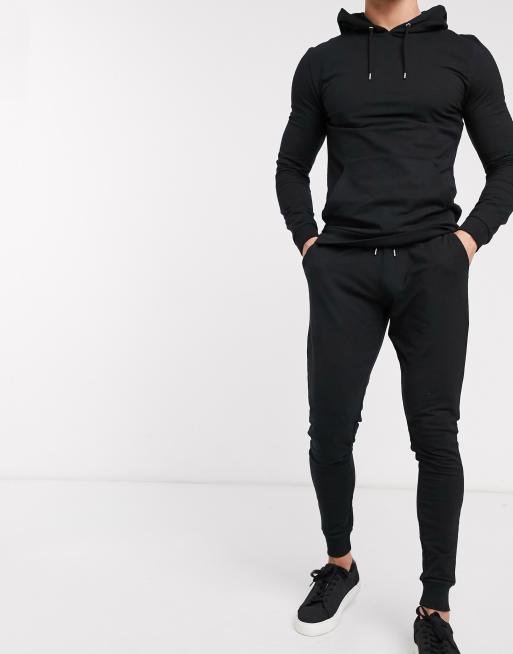 ASOS DESIGN muscle tracksuit with hoodie extreme super skinny