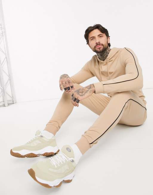 mens beige tracksuit bottoms