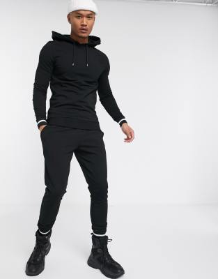 asos black tracksuit