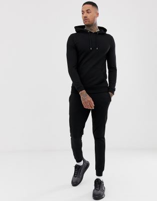 asos black tracksuit